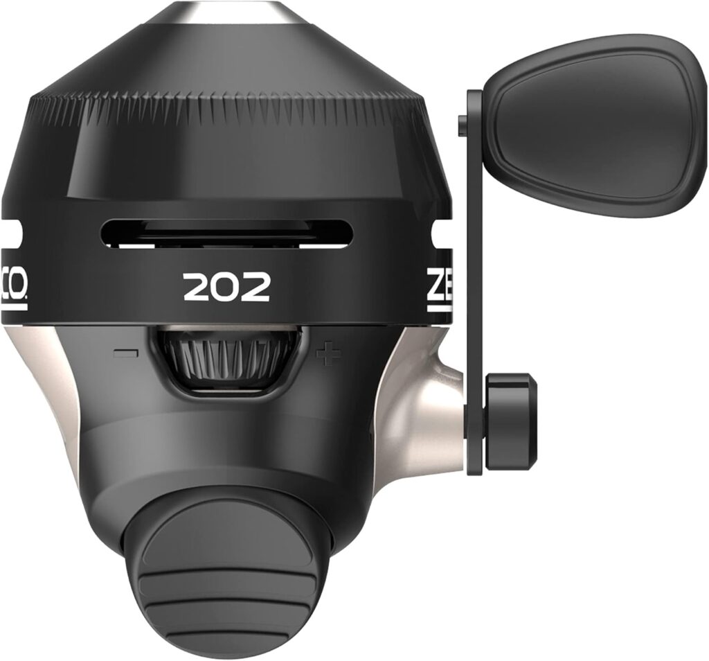 Zebco 202 Spincast Fishing Reel, Right-Hand Retrieve, Durable All-Metal Gears, Stainless Steel Pick-up Pin, Pre-Spooled with 10-Pound Zebco Fishing Line,
