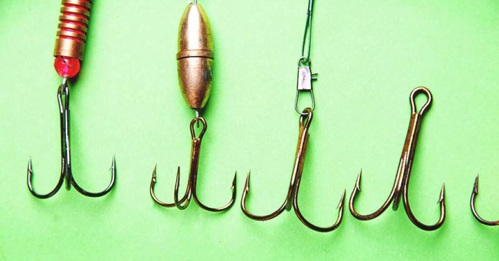 Different types of fishing hooks displayed for Canadian anglers