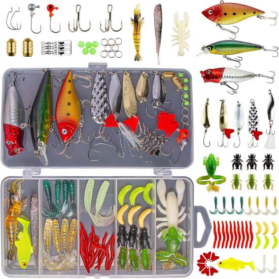 GOANDO Fishing Lures Kit 78Pcs Tackle Box Set