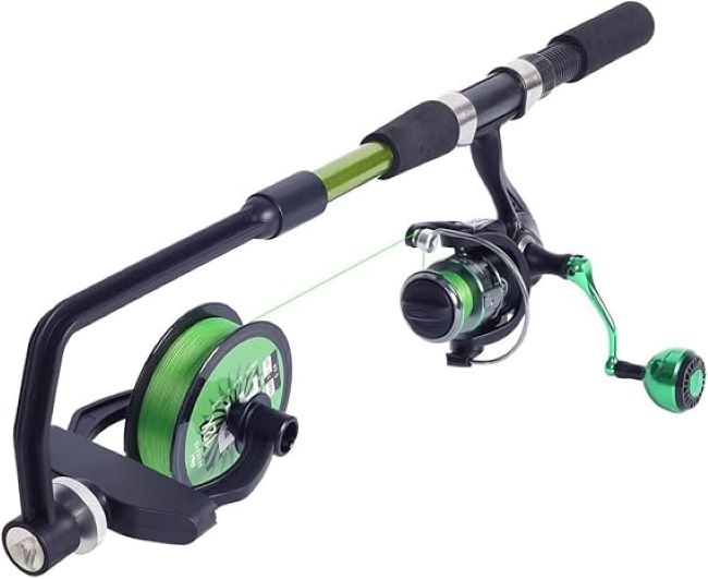 KULPORT adjustable fishing line spooler with no line twist design, portable winder for casting and spinning reels.