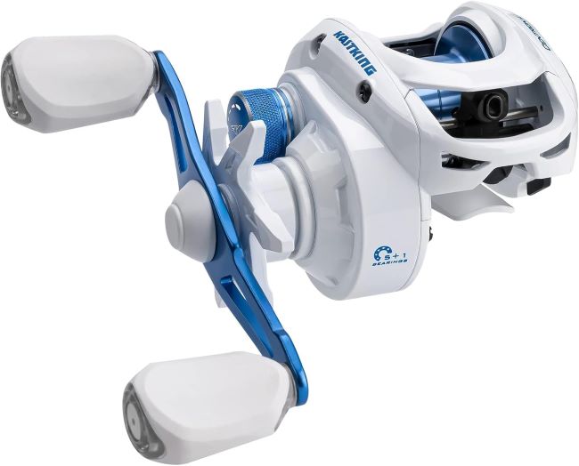 KastKing Centron Lite baitcasting reel with lightweight 7.6 oz frame, 7.1:1 high-speed gear ratio and smooth ball bearings.