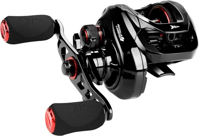 KastKing Royale Legend II baitcasting reel with 17.64 lb carbon fiber drag and 8-magnet braking system.