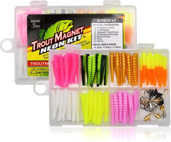 Leland Lures Trout Magnet 85 Piece Neon Fishing Kit