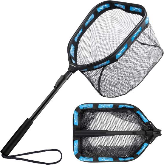 PLUSINNO Floating Fishing Net Blue Fixed Pole Version