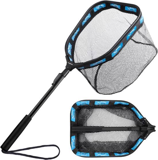 PLUSINNO Floating Fishing Net for Steelhead Salmon Fly Kayak Catfish Bass Trout Fishing