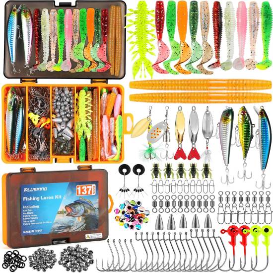 PLUSINNO Large 4 Layer Tackle Box with Tackle Included