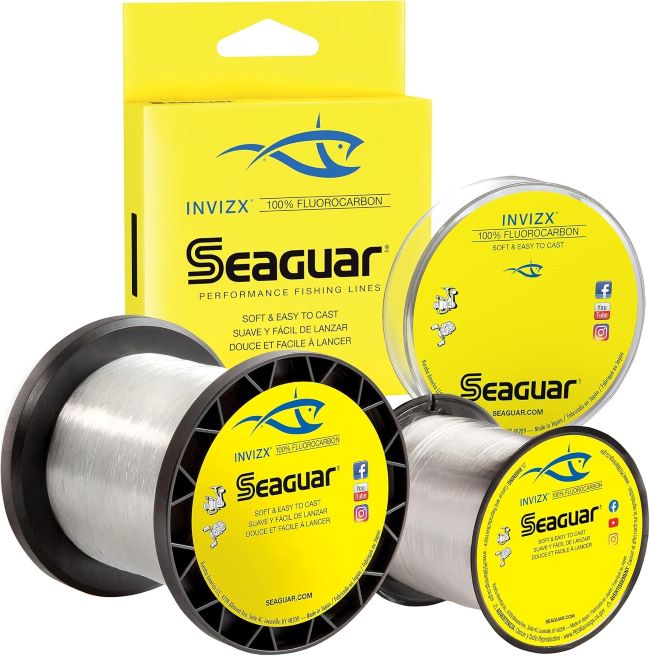 Seaguar InvizX 100% fluorocarbon fishing line clear multi-species casting and freshwater line