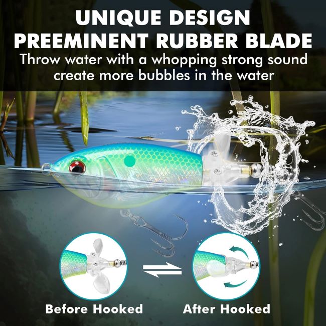 TRUSCEND top water plopper fishing lures with BKK hooks, floating surface baits for freshwater and saltwater