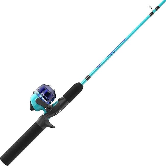 Zebco Kids Splash Jr 4-foot spincast reel and fishing rod combo with size 20 reel pre-spooled with 6 lb line for beginners