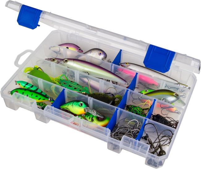 Flambeau Tuff Tainer fishing tackle box with Zerust anti-rust dividers and 24 compartments for organized lure storage
