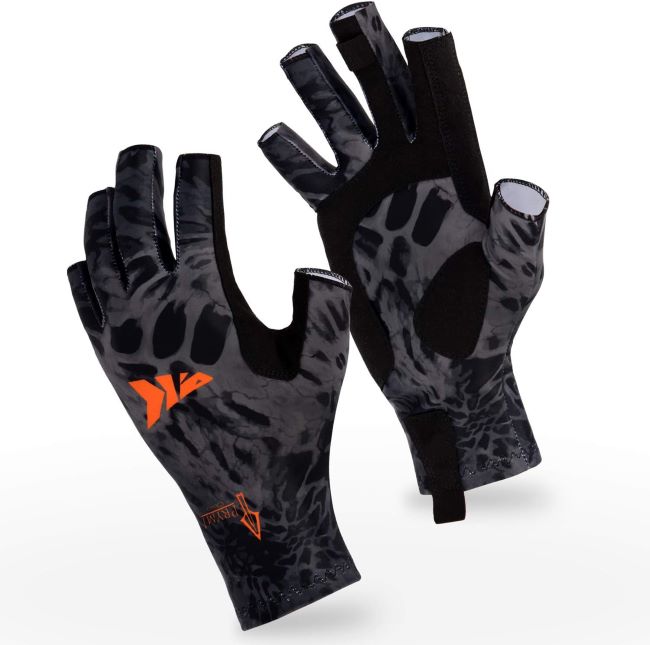KastKing Sol Armis UPF50+ sun protection fishing gloves for UV defense during kayaking, rowing and outdoor fishing