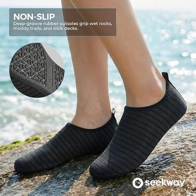SEEKWAY water shoes non-slip quick-dry aqua socks for beach, river, pool and water sports use