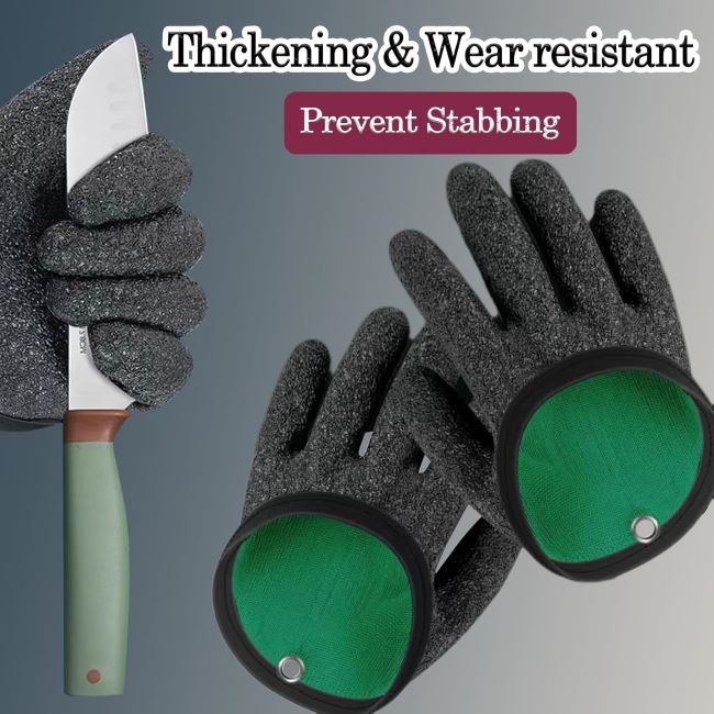 Yisinar fishing gloves with magnetic release anti-slip design for fish handling, catching, cleaning and hunting tasks