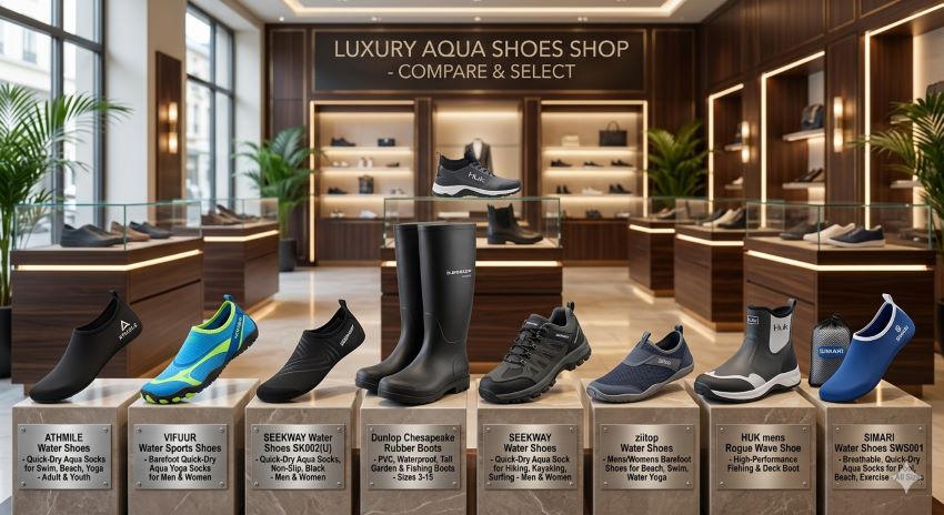 Best affordable aqua shoes in Texas comparison showing 8 top picks for hiking, kayaking and beach use