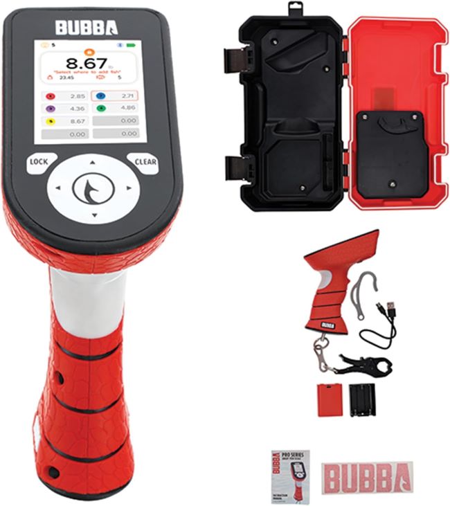 BUBBA Pro Series smart fish scale with Bluetooth and color screen for tournament fishing use