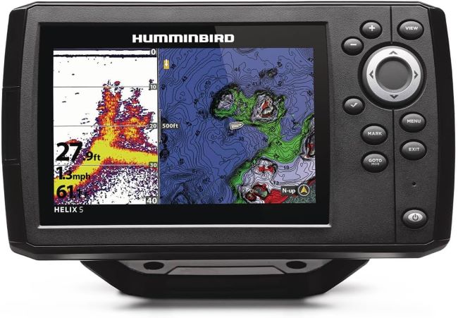 Humminbird Helix 5 CHIRP GPS G3 fish finder with high-resolution display for improved underwater mapping and fish tracking