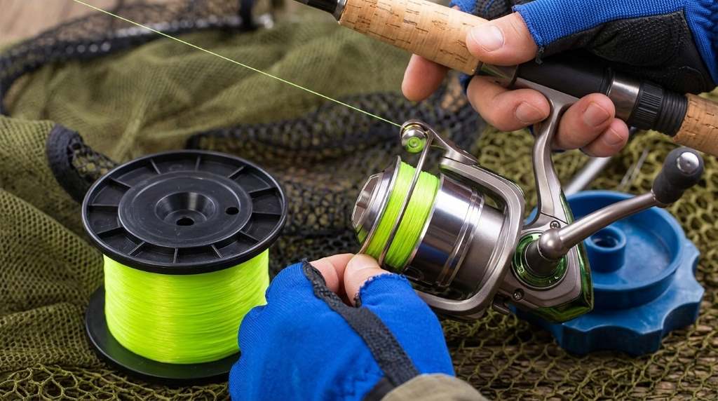 Angler using fishing accessories effectively on a freshwater lake