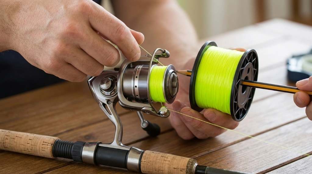 Essential fishing accessories arranged for successful fishing trips
