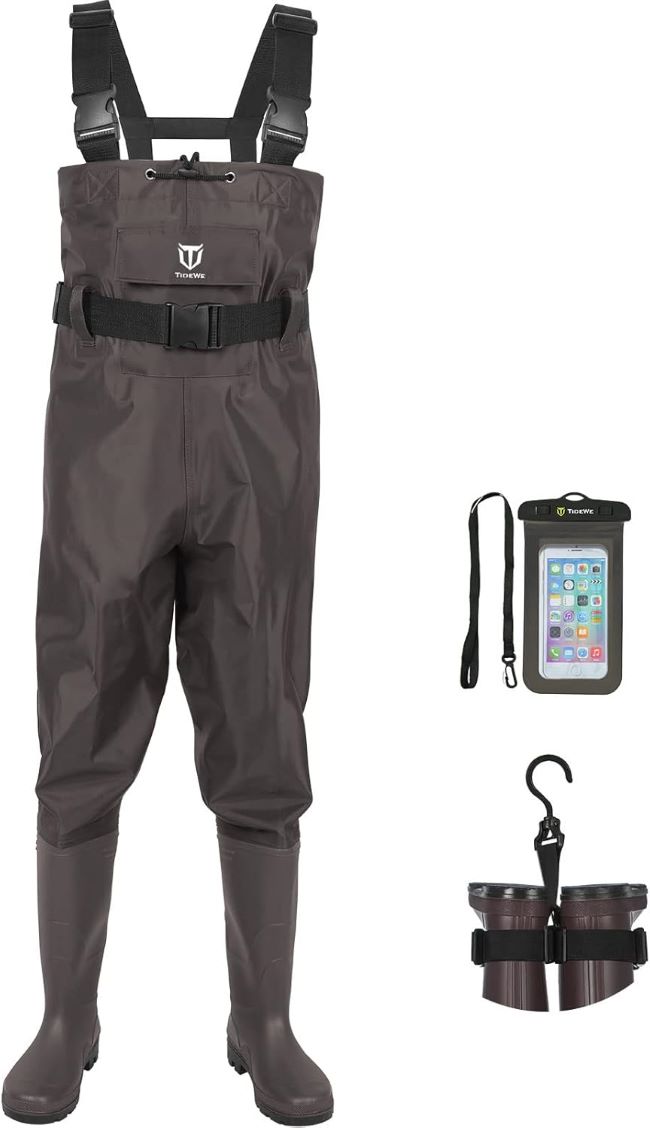 TIDEWE Bootfoot Chest Wader with waterproof 2-ply nylon/PVC construction in Arizona