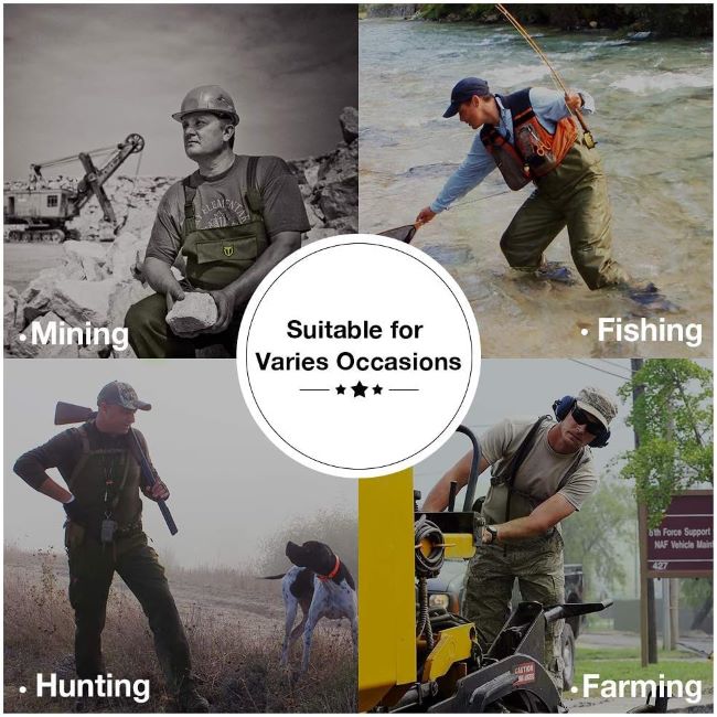 TIDEWE waterproof chest waders with integrated boots and adjustable suspenders for hunting and fishing
