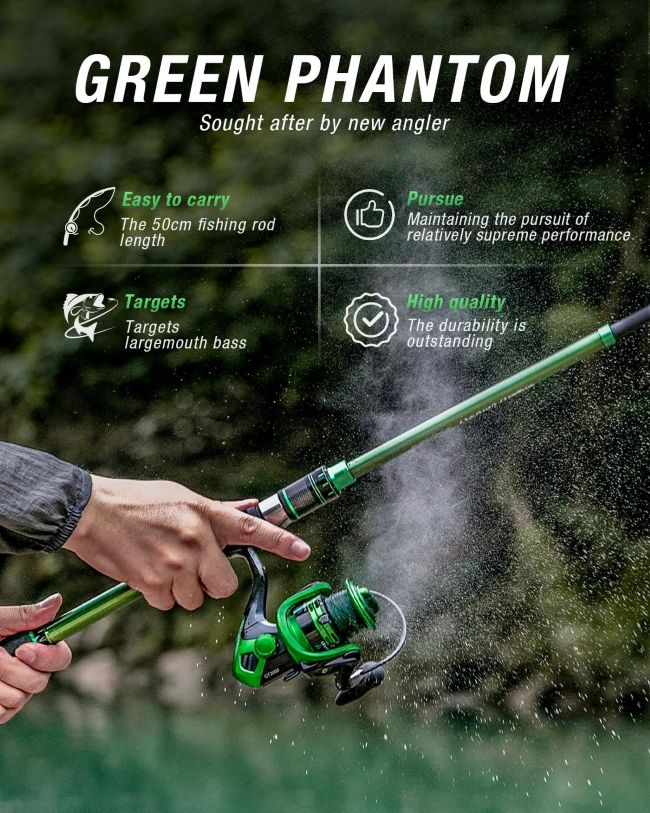 Ghosthorn telescopic fishing pole and reel set with compact design for outdoor anglers