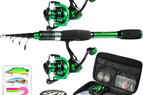 Ghosthorn Telescopic Fishing Combo with collapsible rod and spinning reel