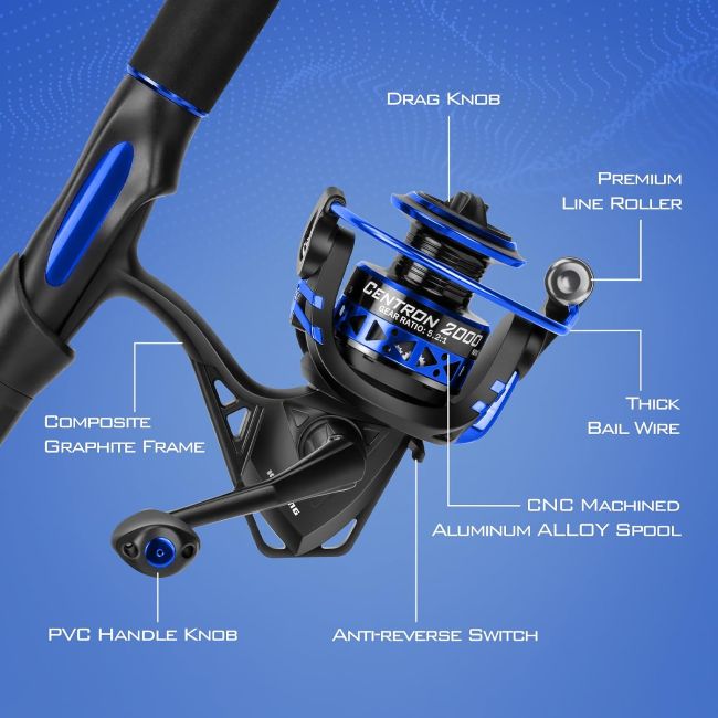 KastKing Centron rod and reel setup with versatile design for beginner and experienced anglers