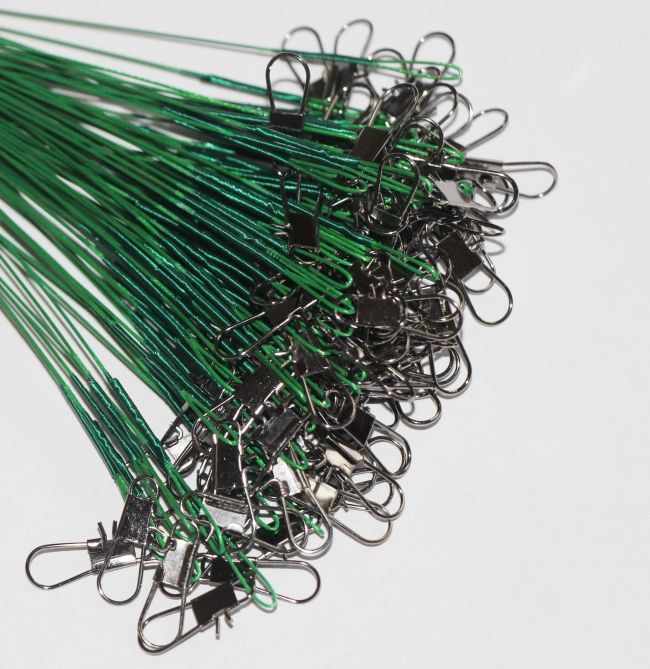 Laxygo fishing leaders with swivels and snaps for freshwater and saltwater rigs
