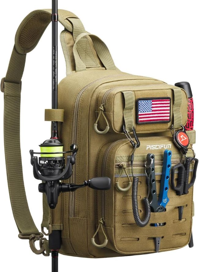 Piscifun Tackle Bag with water-resistant construction for fishing trips