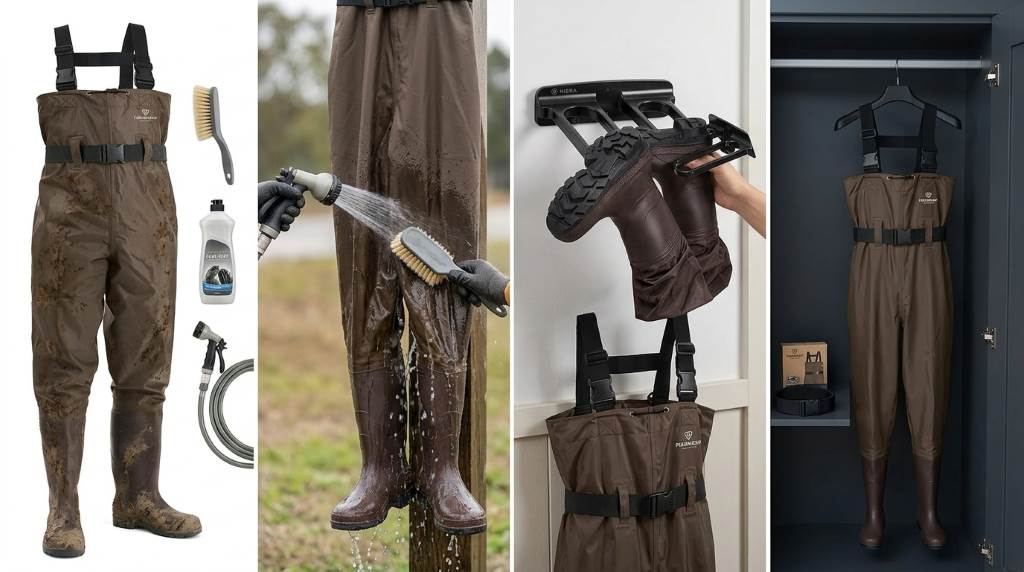 Proper storage setup for waterproof fishing waders