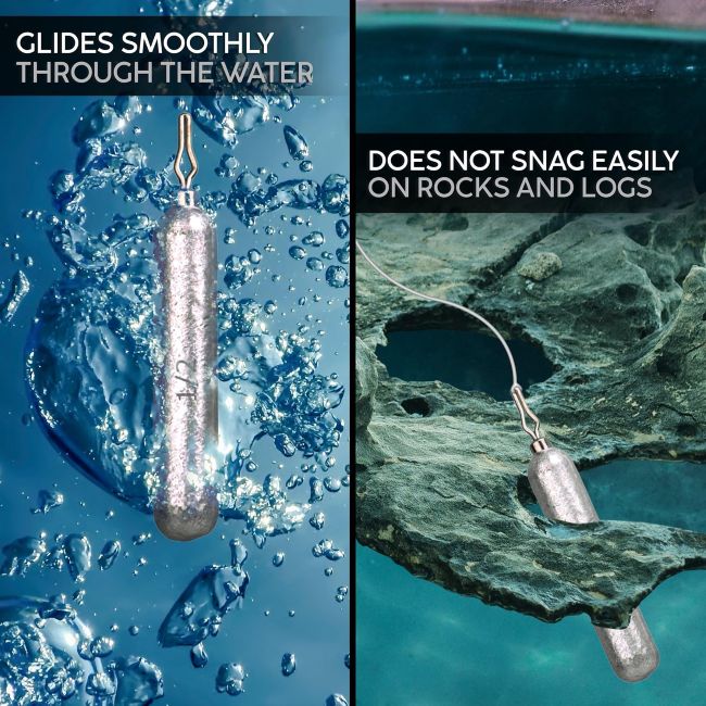Reaction Tackle Drop Shot Weights for freshwater and saltwater fishing rigs