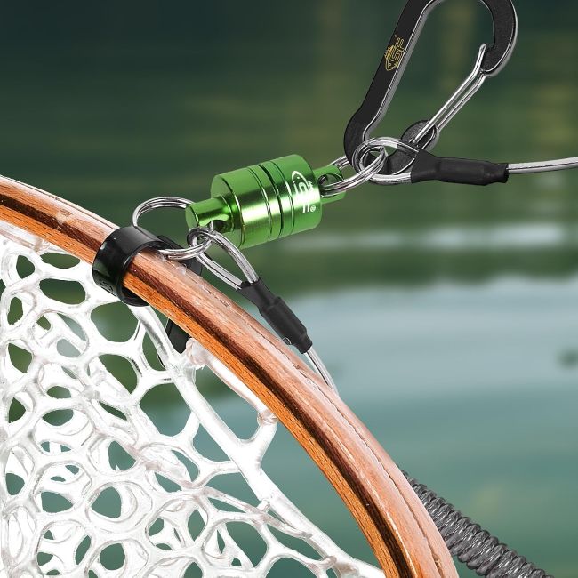SF magnetic net release tool for convenient fly fishing access