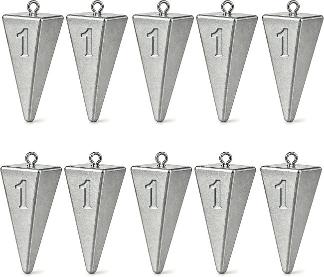 TKHDBF Pyramid Fishing Weights with pointed design for sandy bottoms