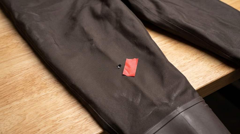 TideWe bootfoot chest wader with small puncture ready for repair