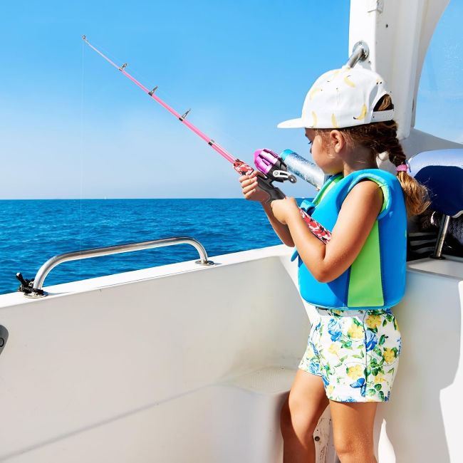 WIDDEN Kids Fishing Kit with portable rod and tackle box for outdoor fishing trips