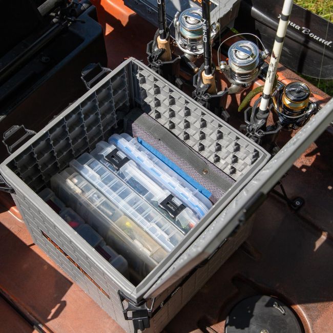 YakAttack BlackPak Pro fishing crate with durable construction and rod holders