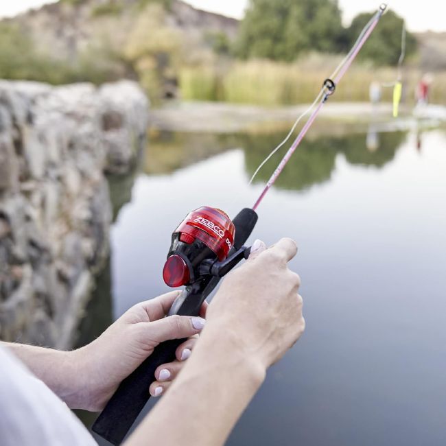 Zebco Dock Demon fishing rod and reel combo designed for easy casting