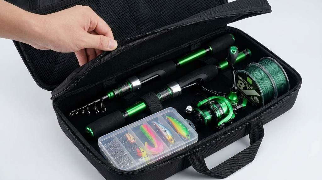 Ghosthorn telescopic fishing rod prepared for freshwater casting