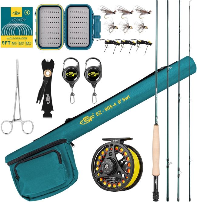 SF Fly Fishing Rod Combo with rod and reel