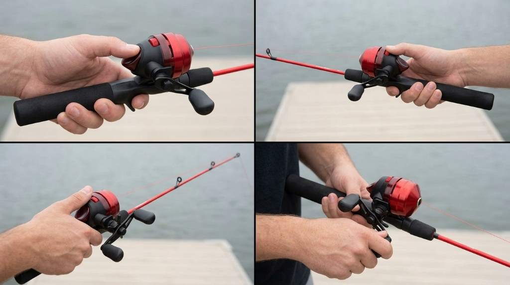 Zebco Dock Demon spincast combo ready for freshwater fishing