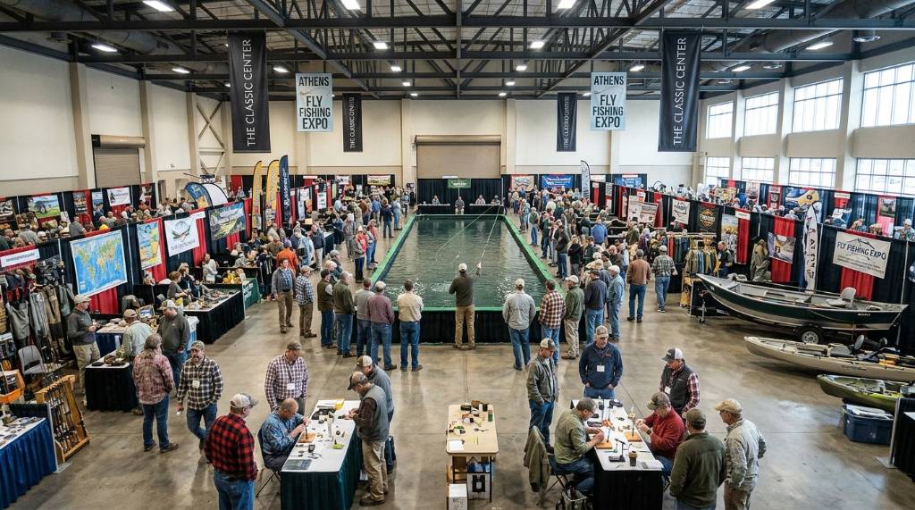Classic Center exhibition hall in Athens ready for a fly fishing expo